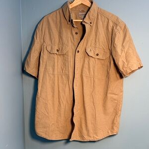 Carhartt Men's Casual Tan Button Down Shirt